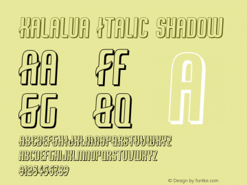 Kalalua Italic shadow 1.00 June 17, 2020, initial release图片样张