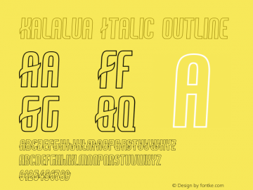 Kalalua Italic outline 1.00 June 17, 2020, initial release图片样张