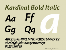 Kardinal Bold Italic 2.000 Font Sample