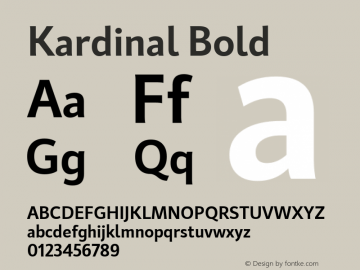 Kardinal Bold 2.000 Font Sample