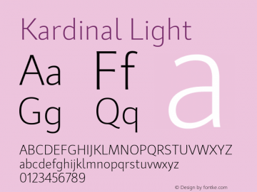 Kardinal Light 2.000 Font Sample
