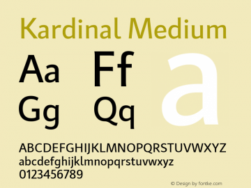 Kardinal Medium 2.000 Font Sample