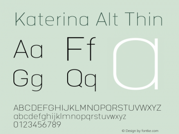 Katerina Alt Thin 1.000 Font Sample