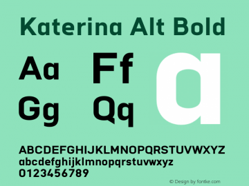 Katerina Alt Bold 1.000 Font Sample