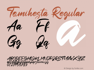 Tomihesta Version 1.00;March 23, 2021;FontCreator 13.0.0.2683 64-bit Font Sample