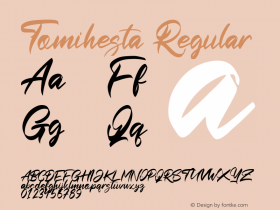 Tomihesta Version 1.00;March 23, 2021;FontCreator 13.0.0.2683 64-bit Font Sample