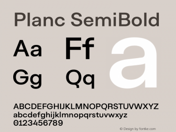 Planc SemiBold Version 1.000; wf-rip Font Sample