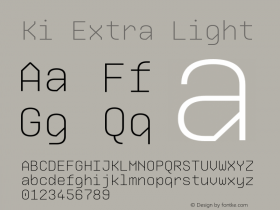 Ki-ExtraLight Version 1.000; ttfautohint (v0.97) -l 8 -r 50 -G 200 -x 14 -f dflt -w G图片样张