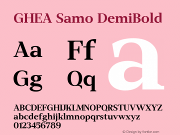 GHEA Samo DemiBold Version 1.000; wf-rip图片样张
