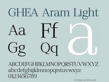 GHEA Aram Light Version 1.006; wf-rip Font Sample