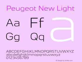 Peugeot New Light Version 1.000;hotconv 1.0.109;makeotfexe 2.5.65596图片样张