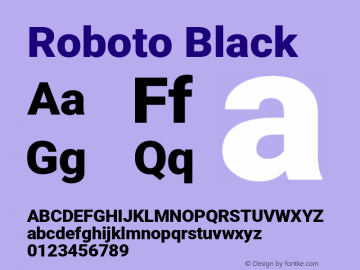 Free-Roboto Black Version 2.137; 2017 Font Sample