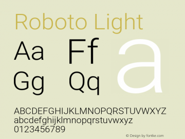 Free-Roboto Light Version 2.137; 2017 Font Sample