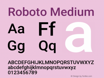 Free-Roboto Medium Version 2.137; 2017 Font Sample