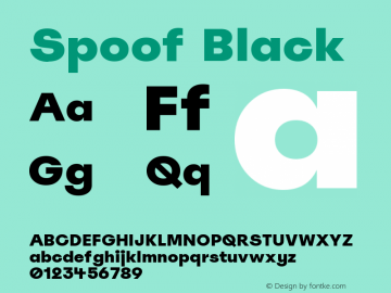 Spoof-Black Version 1.100 | w-rip DC20180910 Font Sample