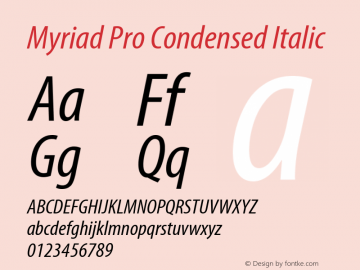 MyriadPro-CondIt OTF 1.006;PS 001.000;Core 1.0.23;hotunix 1.28图片样张