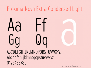 Proxima Nova Extra Condensed Light Version 2.003图片样张