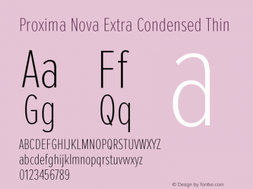 Proxima Nova Extra Condensed Thin Version 2.003图片样张