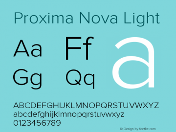 Proxima Nova Light Version 2.003图片样张