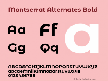 Montserrat Alternates Bold Version 7.200图片样张