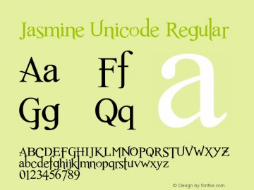 Jasmine Unicode Version 1.000 Nov 6, 2015图片样张