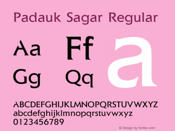 Padauk Sagar Version 2.8 Font Sample