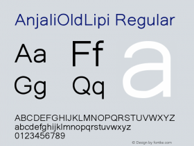 AnjaliOldLipi Regular Version 7.1.0+20200101 Font Sample