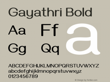 Gayathri Bold Version 1.000 Font Sample