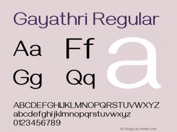 Gayathri Regular Version 1.000 Font Sample