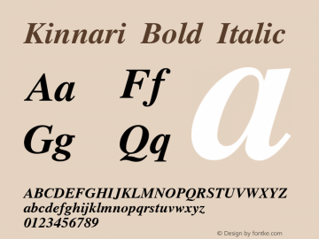 Kinnari Bold Italic Version 003.000图片样张