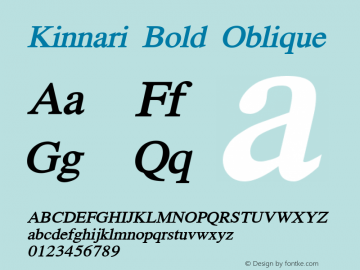 Kinnari Bold Oblique Version 003.000图片样张