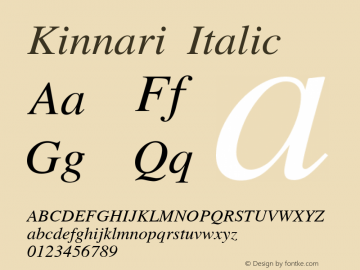 Kinnari Italic Version 003.000图片样张