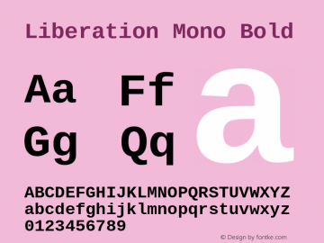 Liberation Mono Bold Version 2.1.0 Font Sample