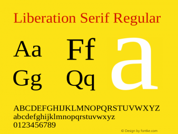 Liberation Serif Version 2.1.0 Font Sample