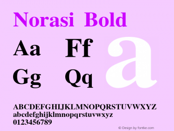 Norasi Bold Version 006.000 Font Sample