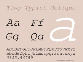 Tlwg Typist Oblique Version 003.001图片样张