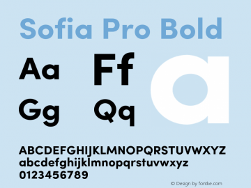 SofiaPro-Bold Version 2.000 Font Sample