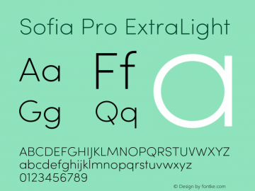 SofiaPro-ExtraLight Version 2.000 Font Sample