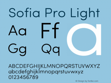 SofiaPro-Light Version 2.000 Font Sample