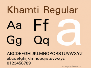 Khamti Version 4.00;June 14, 2020;FontCreator 13.0.0.2627 64-bit图片样张