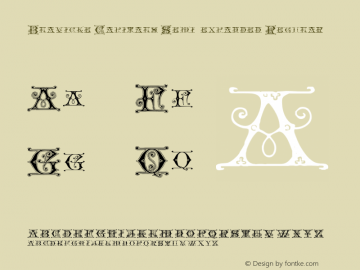 Blavicke Capitals Semi-expanded Regular Version 1.0; 2002; initial release Font Sample