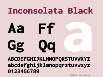 Inconsolata Black Version 3.000; ttfautohint (v1.8.3) Font Sample
