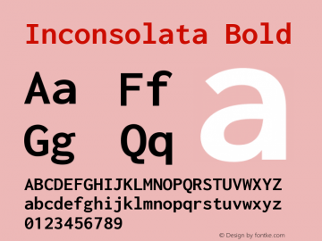 Inconsolata Bold Version 3.000; ttfautohint (v1.8.3) Font Sample
