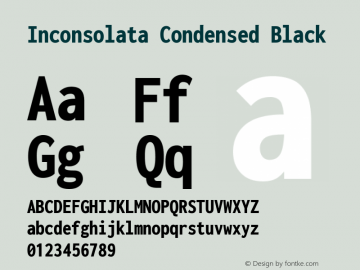 Inconsolata Condensed Black Version 3.000; ttfautohint (v1.8.3) Font Sample