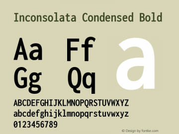 Inconsolata Condensed Bold Version 3.000; ttfautohint (v1.8.3) Font Sample