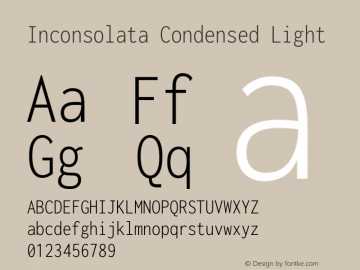 Inconsolata Condensed Light Version 3.000; ttfautohint (v1.8.3)图片样张