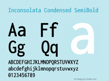 Inconsolata Condensed SemiBold Version 3.000; ttfautohint (v1.8.3) Font Sample