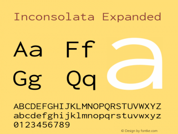 Inconsolata Expanded Version 3.000; ttfautohint (v1.8.3) Font Sample