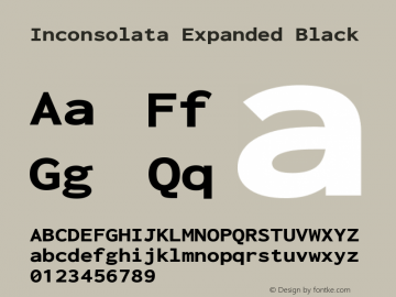 Inconsolata Expanded Black Version 3.000; ttfautohint (v1.8.3)图片样张