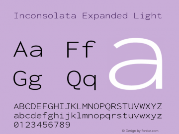 Inconsolata Expanded Light Version 3.000; ttfautohint (v1.8.3) Font Sample